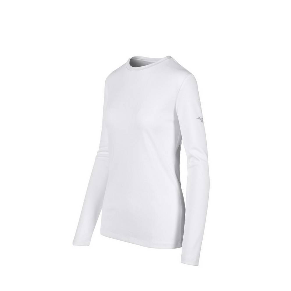 Womens Mizuno Long Sleeve T-Shirts White Philippines (KQNTLI468)